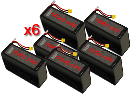 Batteries LiPo 6S 16000 mAh x6 PACK Drone ֍ Horus Dynamics